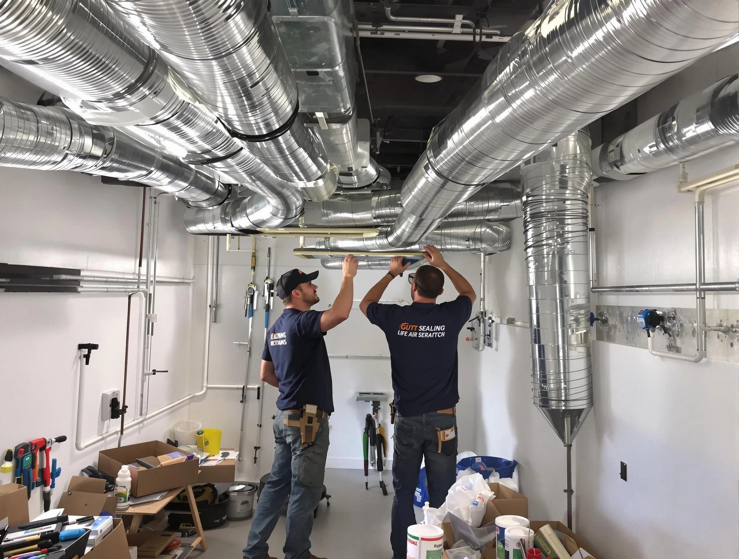 Murray Air Duct Cleaning technician applying professional duct sealing solutions in Murray