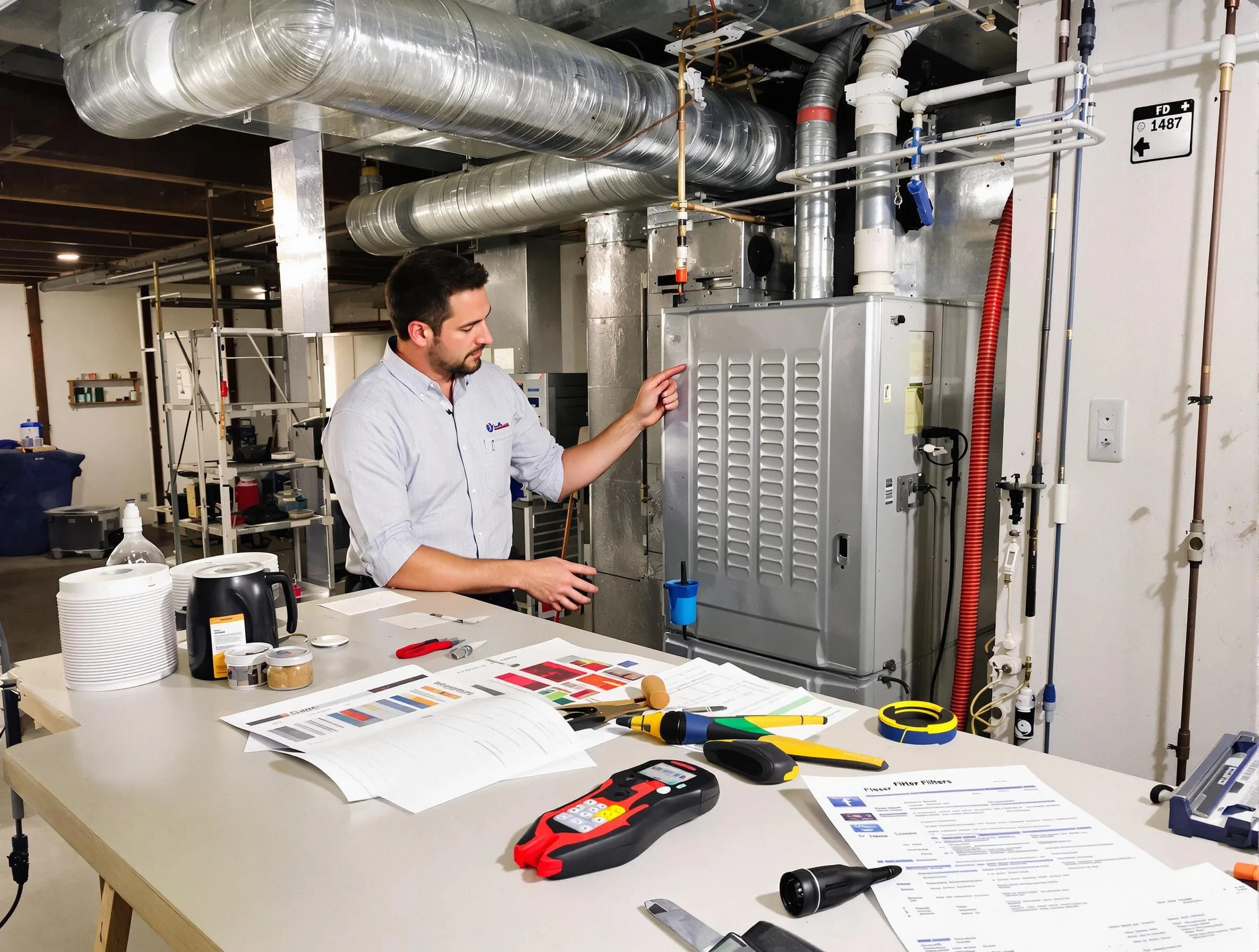 Murray Air Duct Cleaning inspector conducting detailed filter system evaluation using professional diagnostic tools in Murray