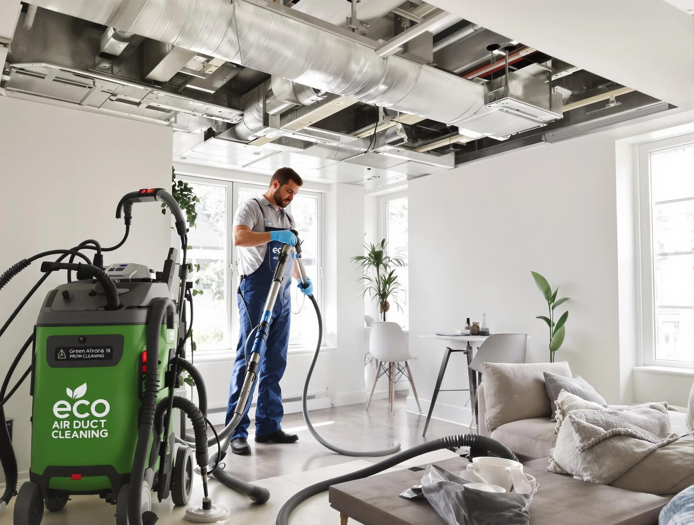 Murray Air Duct Cleaning technician performing eco-friendly duct cleaning using sustainable methods in Murray