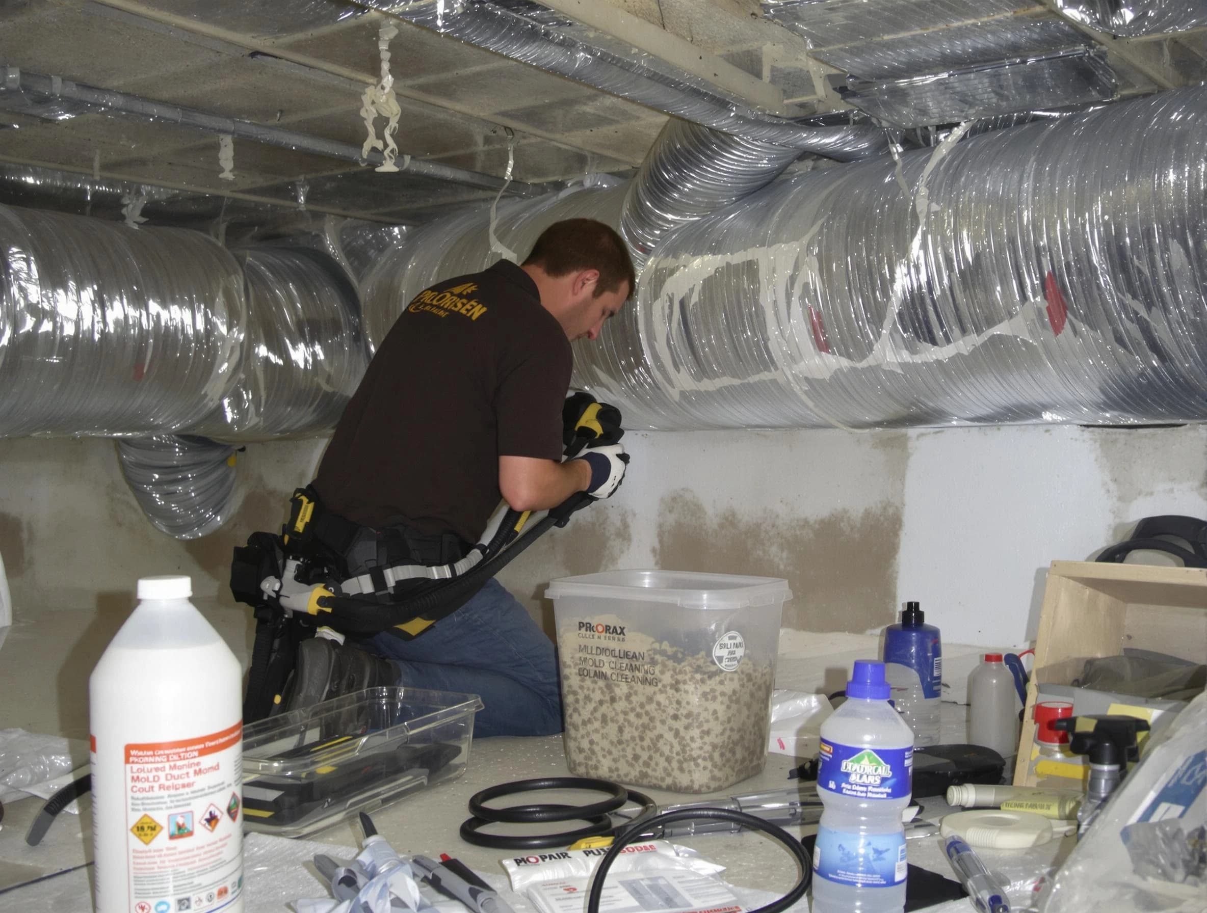 Murray Air Duct Cleaning specialist performing professional mold removal from air ducts in Murray