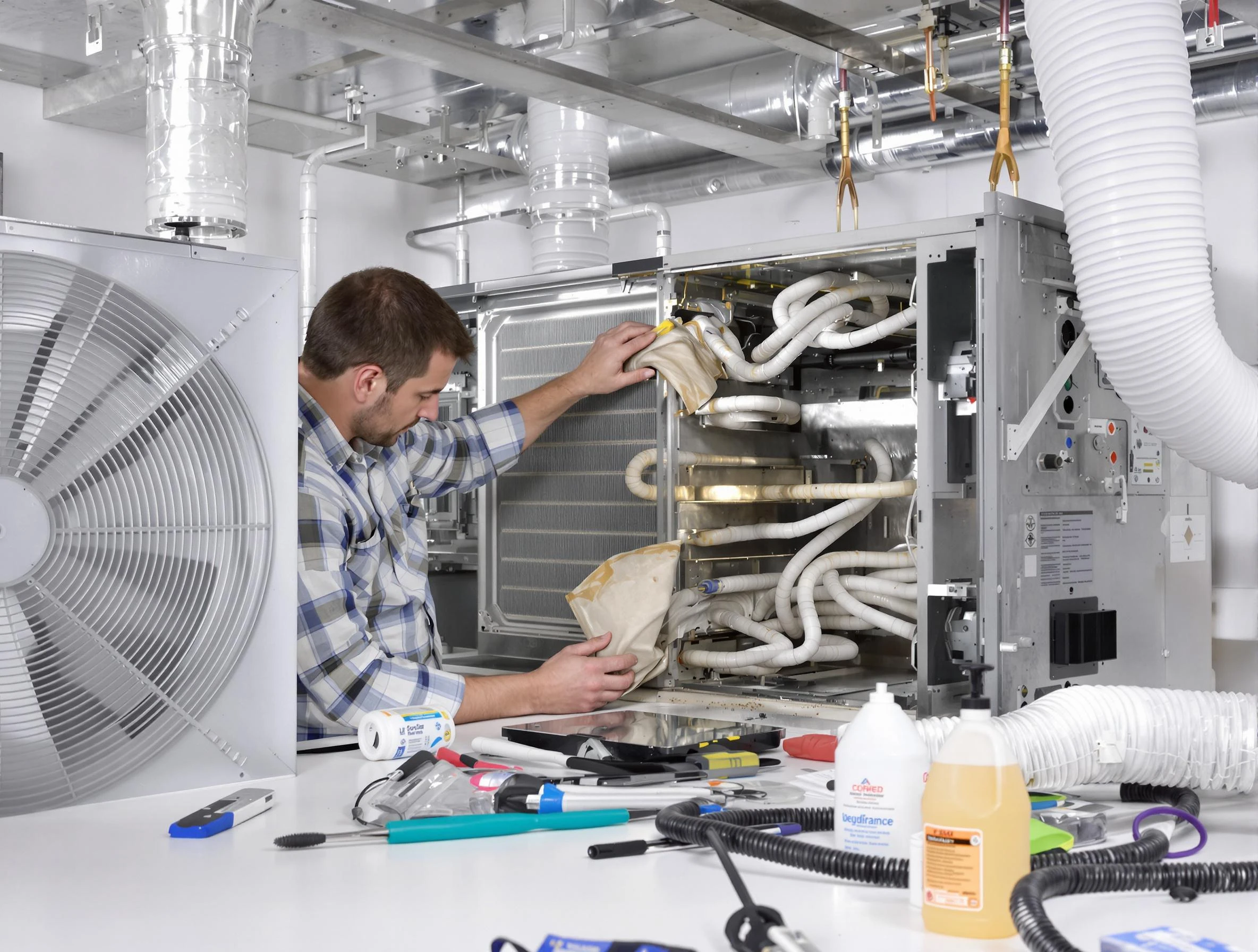 Murray Air Duct Cleaning specialist performing precision AC coil cleaning in Murray