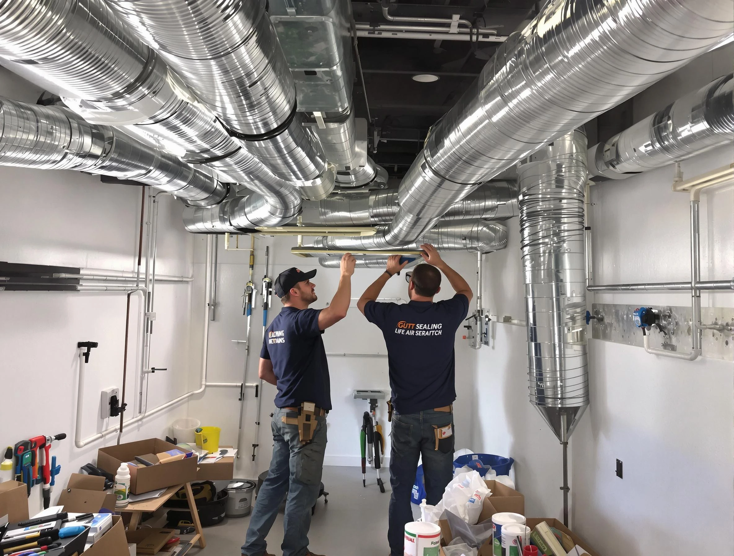 Murray Air Duct Cleaning technician applying professional duct sealing solutions in Murray