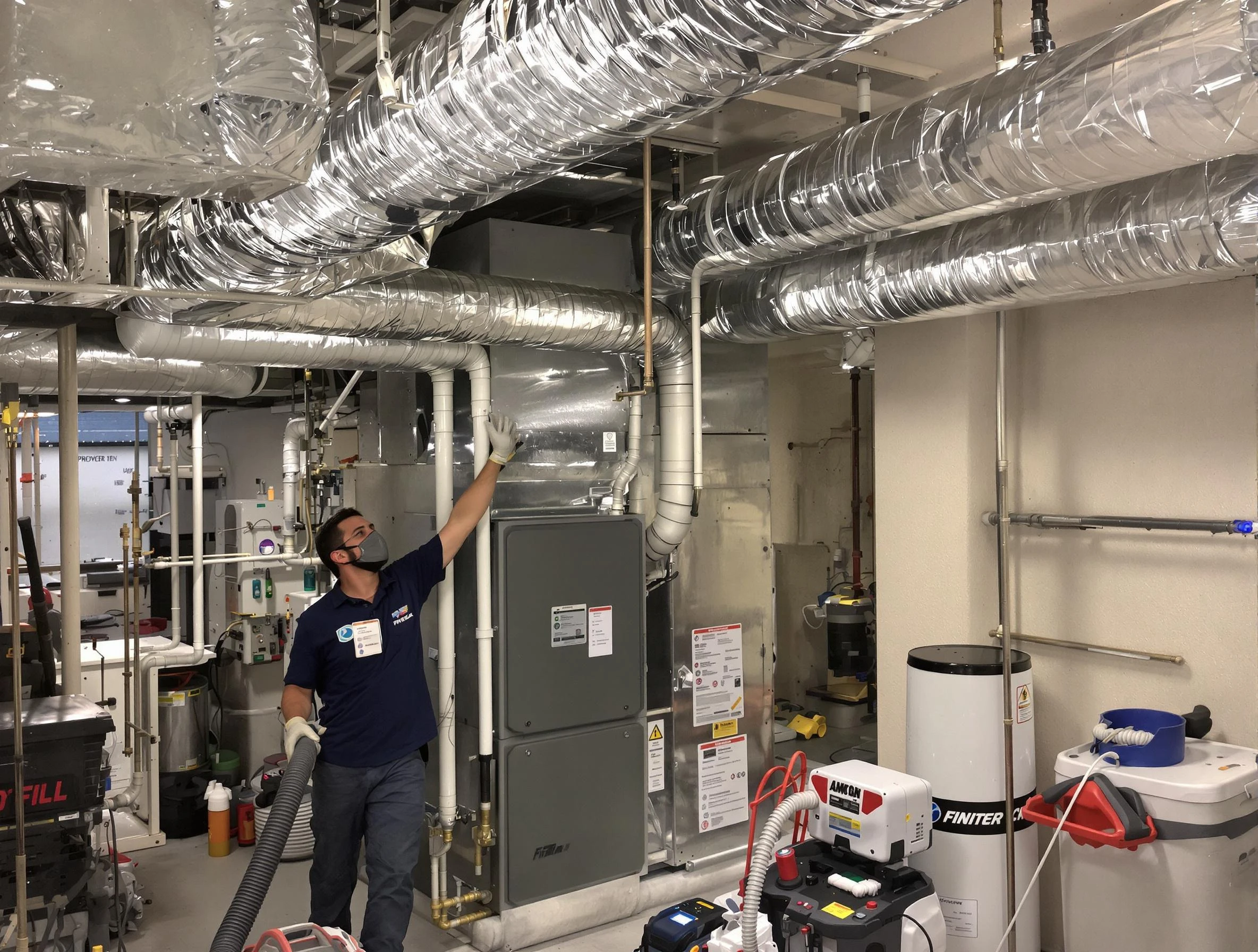 Murray Air Duct Cleaning specialist performing thorough furnace duct cleaning in a Murray residence